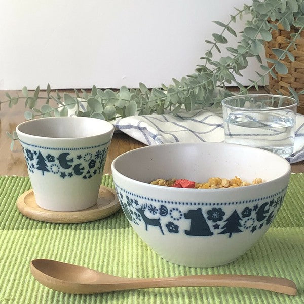 日本製 美濃燒 森林之友碗盤 | 陶瓷碗 麥片碗 沙拉碗 甜點盤 水果盤 北歐風