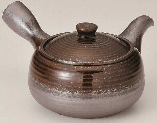 日本製 萬古燒 福型紫釉急須壺 | 陶壺 日本茶壺 泡茶壺 萬古燒茶壺 橫手急須壺