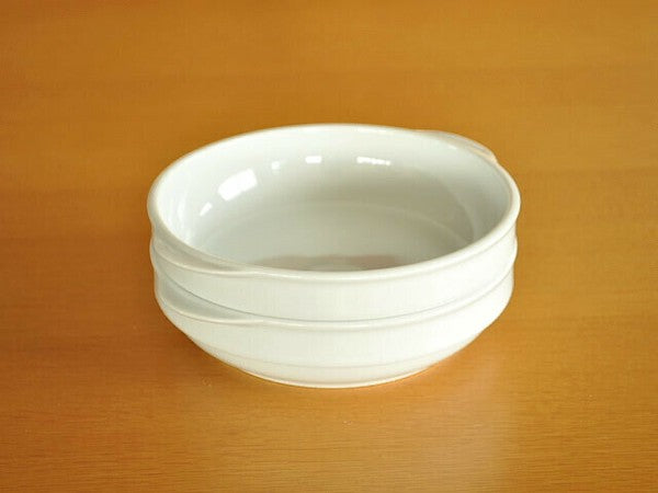 日本製 美濃燒 白色雙耳焗烤盤 | 陶瓷 焗烤盤 多功能 烘焙 小烤盤 雙耳烤皿