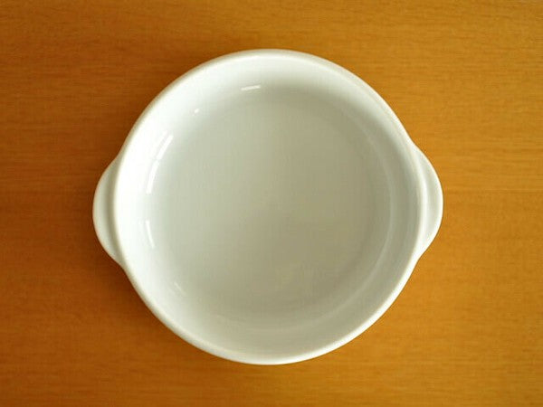 日本製 美濃燒 白色雙耳焗烤盤 | 陶瓷 焗烤盤 多功能 烘焙 小烤盤 雙耳烤皿