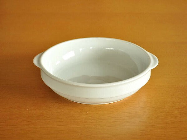 日本製 美濃燒 白色雙耳焗烤盤 | 陶瓷 焗烤盤 多功能 烘焙 小烤盤 雙耳烤皿