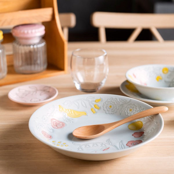 日本製 小倉陶器 花園碗盤禮盒組 | 深盤 義大利麵盤 咖哩盤 水果碗 入厝