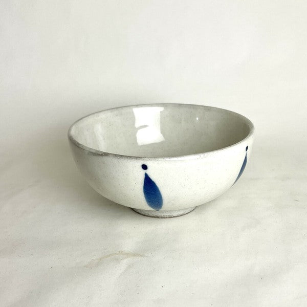 日本製 六魯 rokuro Blut's 美濃燒 藍色水滴紋飯碗 | 陶瓷碗 茶碗 日式飯碗