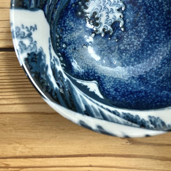 日本製 神奈川沖浪裏 窯變陶瓷碗盤系列 | 拉麵碗 陶瓷碗盤 富士山 窯變