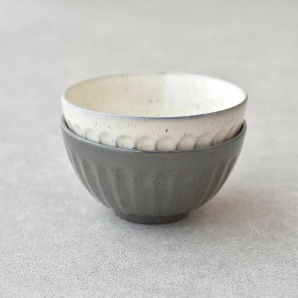 日本製 見谷陶器 粉引刻紋飯碗 兩色 | 小碗 飯碗 陶瓷碗 日本碗 夫妻碗 owl飯碗