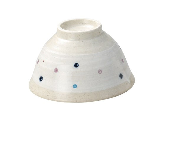 日本製 美濃燒 圓點粉引飯碗 | 輕量碗 粉引 茶飯碗 日式飯碗