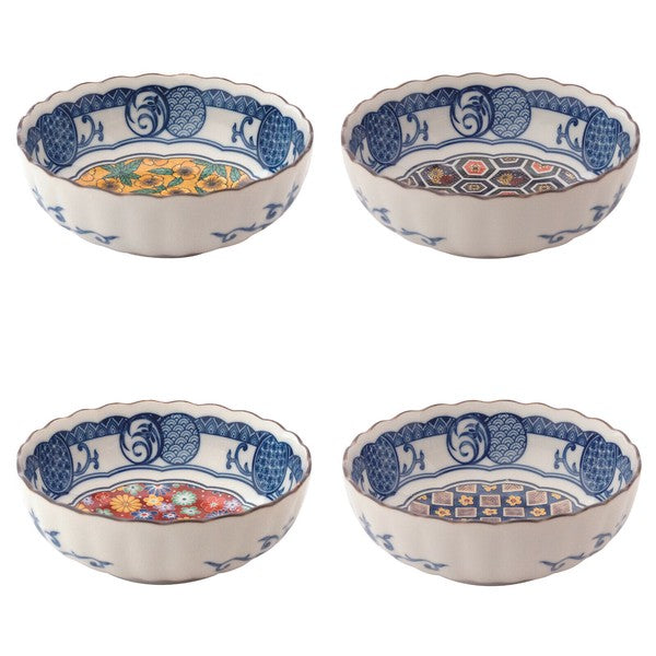 日本製 Marusan Kondo 美濃燒 藍染小花紋4.5吋碗 | 陶瓷碗 湯碗 飯碗