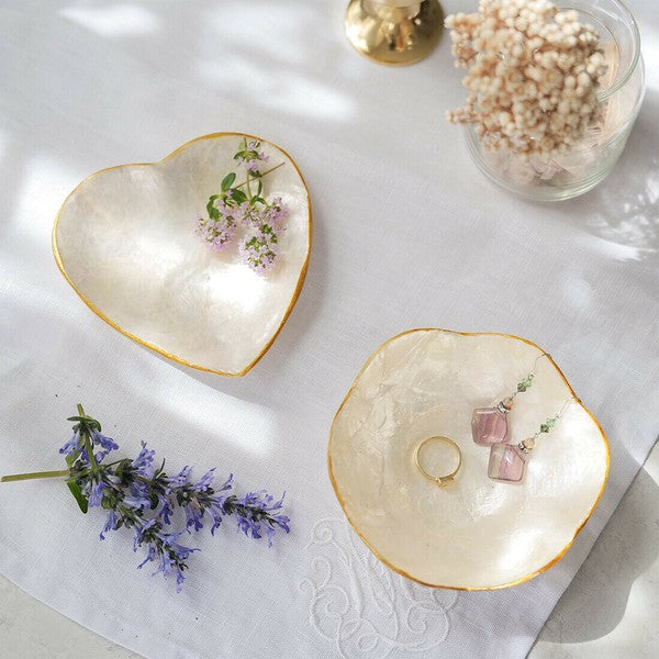 日本進口 金邊透明貝殼光澤托盤 | 飾品盤 戒指盤 展示盤 樹脂塗層耐用