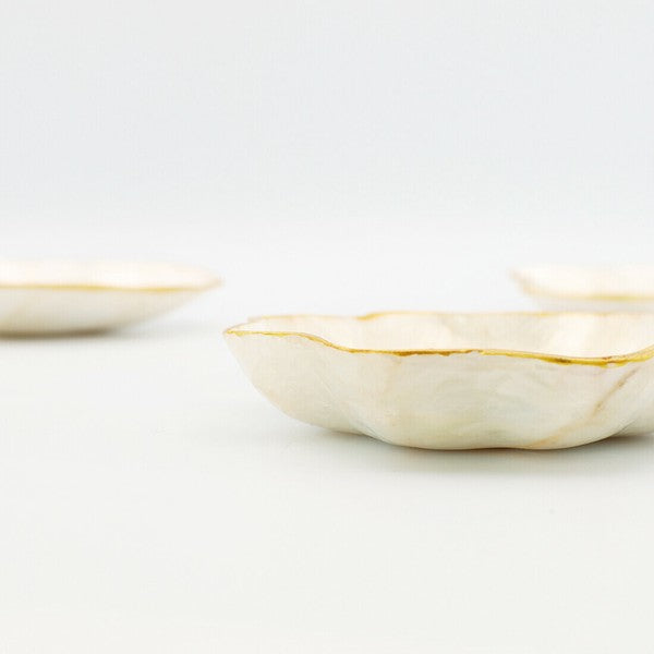 日本進口 金邊透明貝殼光澤托盤 | 飾品盤 戒指盤 展示盤 樹脂塗層耐用