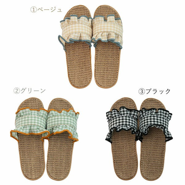 日本 CDF 荷葉格紋拖鞋 | 輕量防滑 居家戶外 兩用拖鞋 EVA室內拖 BISQUE