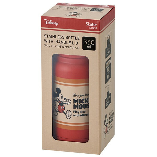 日本 Skater 米奇不銹鋼保溫瓶 350ml | Mickey 紅色保溫瓶 提把保溫瓶 保溫水瓶