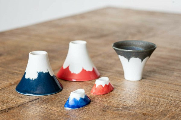 日本製 美濃燒 三色富士山清酒杯 | 日式酒具 清酒杯 小酒杯 品茗杯