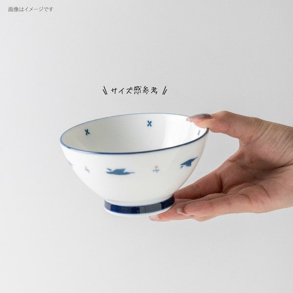 日本製 美濃燒 飛燕飯碗 | 茶碗 湯碗 吳須染付