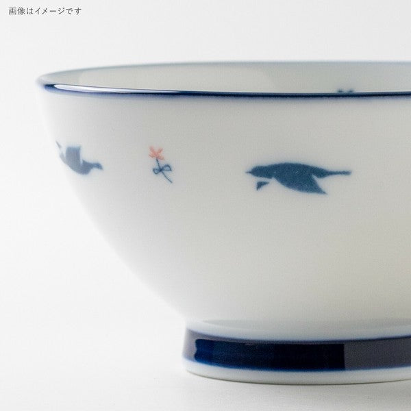 日本製 美濃燒 飛燕飯碗 | 茶碗 湯碗 吳須染付