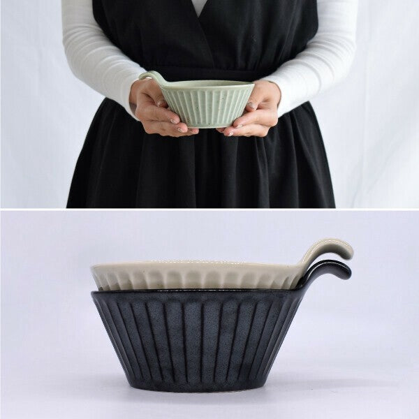 日本製 美濃燒 SOGI 附把手陶瓷碗 | 把手碗 濃湯碗 沙拉碗