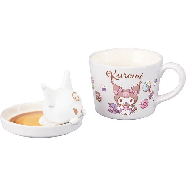 日本 正版三麗鷗 Sanrio 立體拉花造型馬克杯 | 陶瓷杯 把手杯 拉花杯蓋 美樂蒂 酷洛米