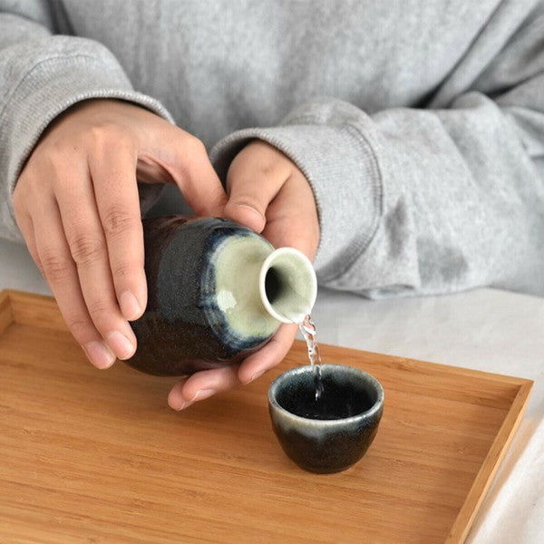 日本製 Yoidoki 灰釉清酒杯壺組 | 清酒杯組 清酒杯 溫酒壺