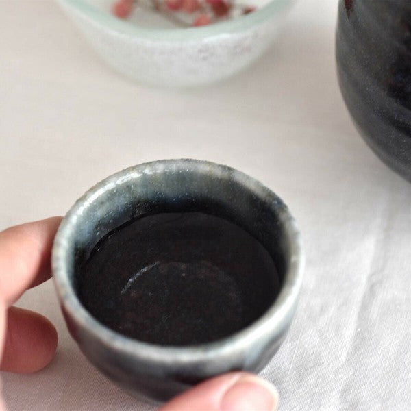 日本製 Yoidoki 灰釉清酒杯壺組 | 清酒杯組 清酒杯 溫酒壺