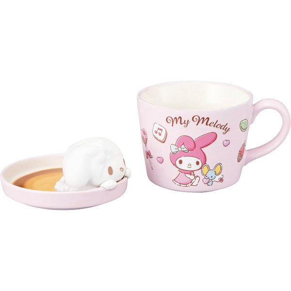 日本 正版三麗鷗 Sanrio 立體拉花造型馬克杯 | 陶瓷杯 把手杯 拉花杯蓋 美樂蒂 酷洛米