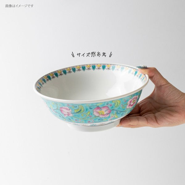 日本製 美濃燒 復古宮廷 唐草花紋拉麵碗 | 中國風 拉麵碗 碗公 湯碗 大碗 大昭和花凛 日本拉麵碗