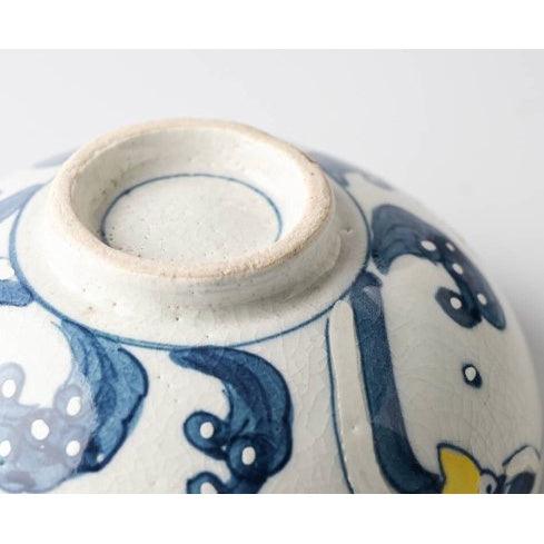 日本製 萬古燒 波千鳥餐碗 12cm|青海波 千鳥 - 富士通販