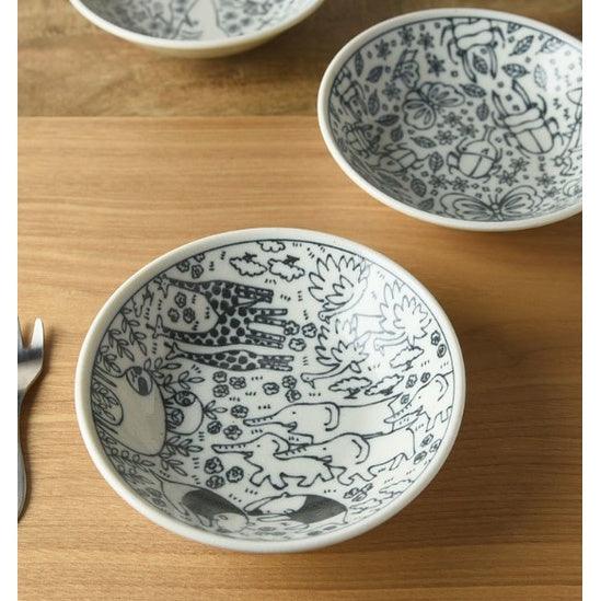 日本製 美濃燒 手繪動物13.8cm深盤|甜點 點心 水果 麥片 優格 - 富士通販