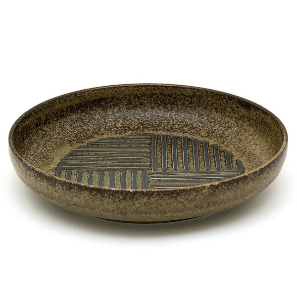 日本製 美濃燒 窯變條紋深盤 兩色可選 | 義大利麵盤 深碗 懷舊質樸