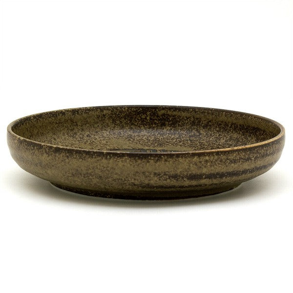 日本製 美濃燒 窯變條紋深盤 兩色可選 | 義大利麵盤 深碗 懷舊質樸