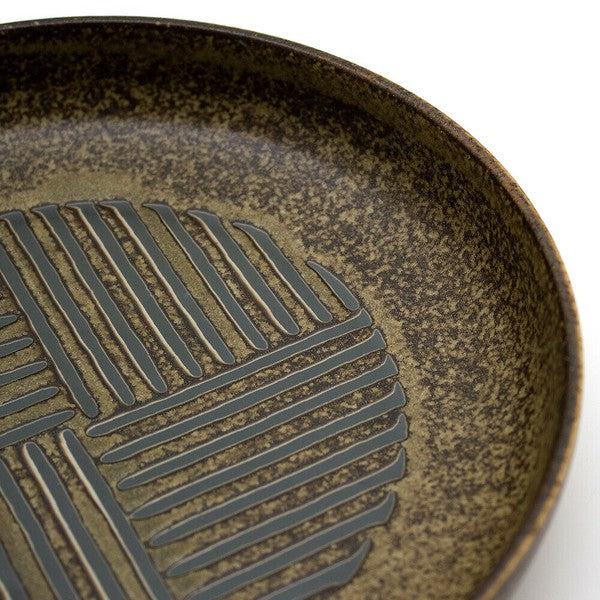 日本製 美濃燒 窯變條紋深盤 兩色可選 | 義大利麵盤 深碗 懷舊質樸
