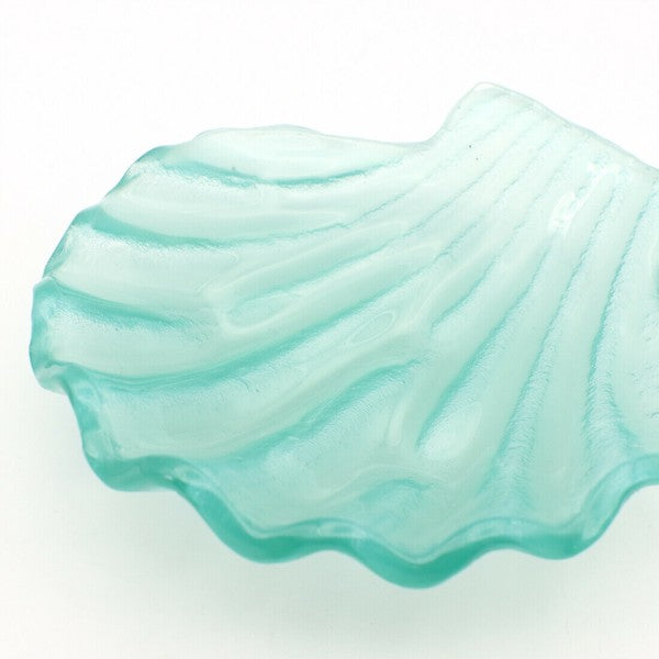 日本進口 玻璃透明貝殼造型盤 | 清涼夏日風 多用途托盤 首飾盤 展示盤