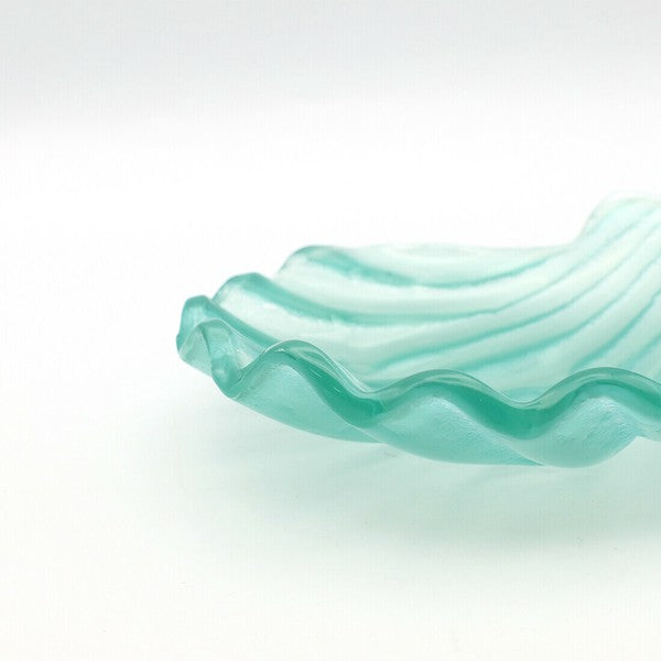 日本進口 玻璃透明貝殼造型盤 | 清涼夏日風 多用途托盤 首飾盤 展示盤