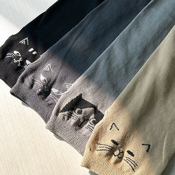 日本 PAGE ONE 冷感抗UV 貓咪網布袖套 | 防曬90% 抗菌防臭 60cm長