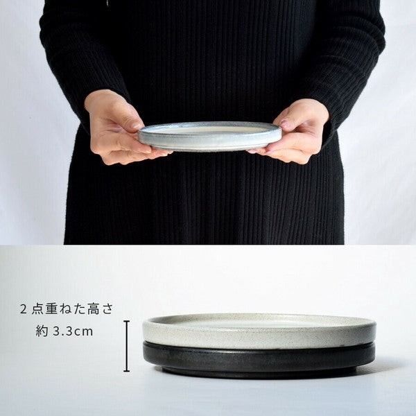 日本製 美濃燒 黑陶粉印甜點盤 | 甜點盤 蛋糕盤 飾品盤