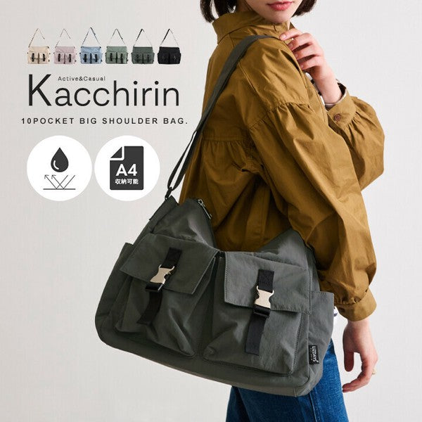 日本 LIZDAYS 輕量尼龍單肩包 可放A4 六色 | 日常約會 通勤包 防水 大容量 女生包包