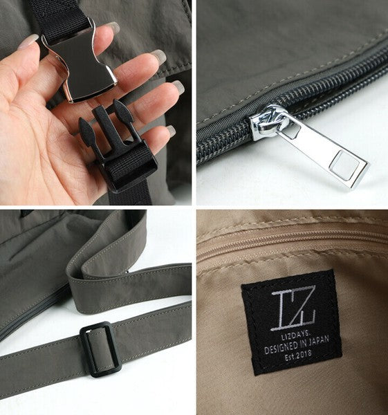 日本 LIZDAYS 輕量尼龍單肩包 可放A4 六色 | 日常約會 通勤包 防水 大容量 女生包包