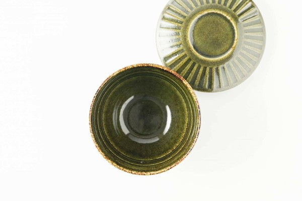 日本製 美濃燒 墨綠釉色附蓋碗 11cm|湯碗 帶蓋飯碗 含蓋碗