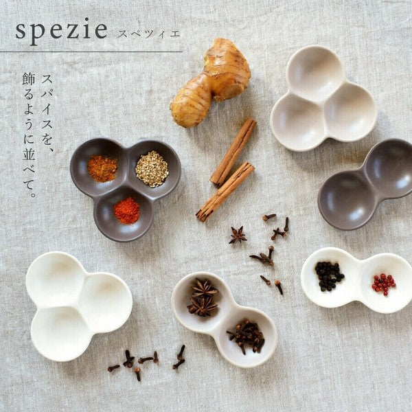 日本製 美濃燒 陶瓷三重調味盤 | 配料 配菜 醬料 漬物盤 拉麵 清粥 佐菜 調味碟