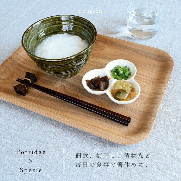 日本製 美濃燒 陶瓷三重調味盤 | 配料 配菜 醬料 漬物盤 拉麵 清粥 佐菜 調味碟