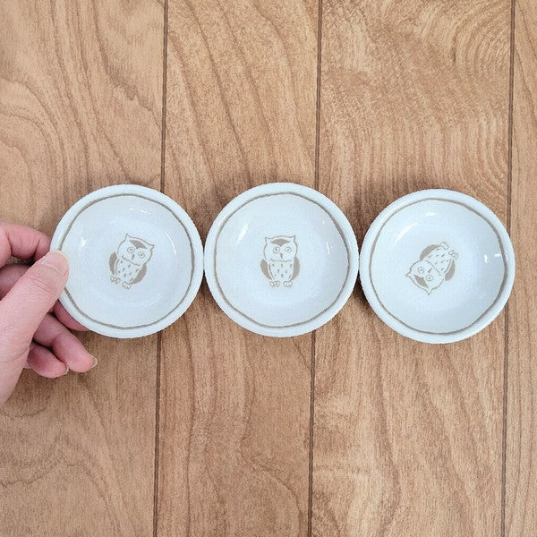 日本製 美濃燒 SACHI 貓頭鷹/招財貓日式小碟 | 小碟子 醬料 醬油 陶瓷碟子