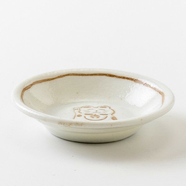 日本製 美濃燒 SACHI 貓頭鷹/招財貓日式小碟 | 小碟子 醬料 醬油 陶瓷碟子