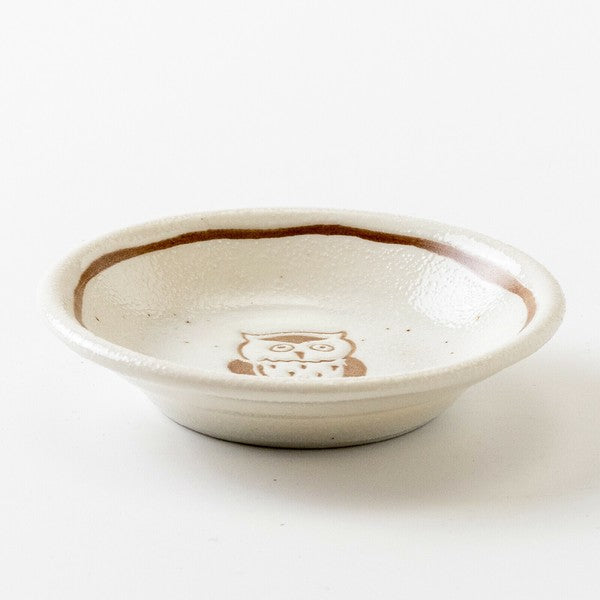 日本製 美濃燒 SACHI 貓頭鷹/招財貓日式小碟 | 小碟子 醬料 醬油 陶瓷碟子