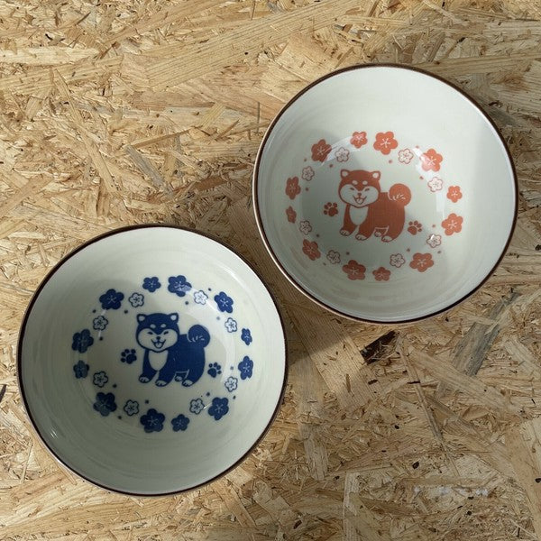 日本製 美濃燒 柴犬陶瓷碗 大碗 兩色 | 丼飯碗 拉麵碗 大湯碗 碗公 造型碗