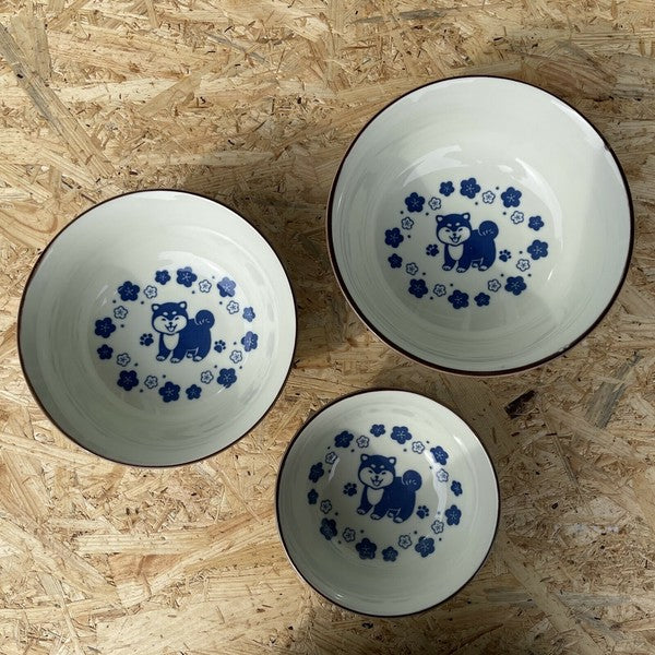 日本製 美濃燒 柴犬陶瓷碗 大碗 兩色 | 丼飯碗 拉麵碗 大湯碗 碗公 造型碗