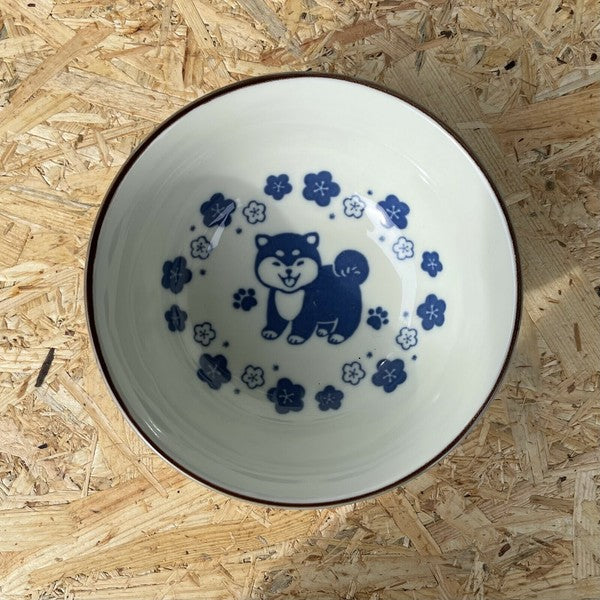 日本製 美濃燒 柴犬陶瓷碗 大碗 兩色 | 丼飯碗 拉麵碗 大湯碗 碗公 造型碗