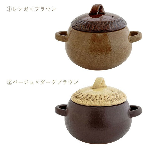 日本製 萬古燒 CDF 橡果陶鍋 1700ml | 土鍋 炊煮鍋 三合 炊飯 湯鍋 砂鍋