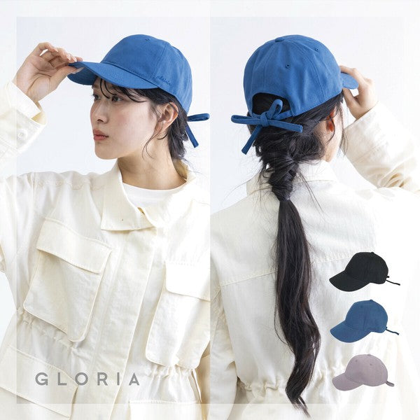 日本 Gloria 100%棉 蝴蝶結休閒棒球帽 | 後綁帶 老帽 鴨舌帽 休閒帽 時尚帽子 蝴蝶結帽