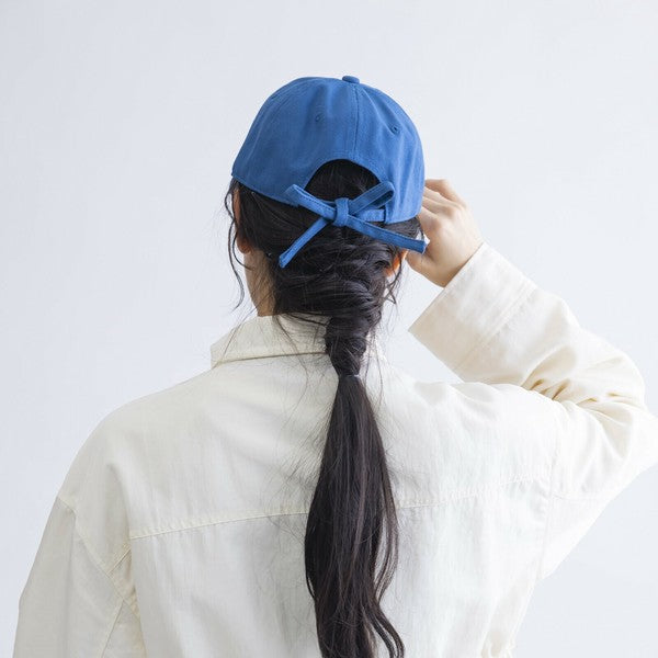 日本 Gloria 100%棉 蝴蝶結休閒棒球帽 | 後綁帶 老帽 鴨舌帽 休閒帽 時尚帽子 蝴蝶結帽