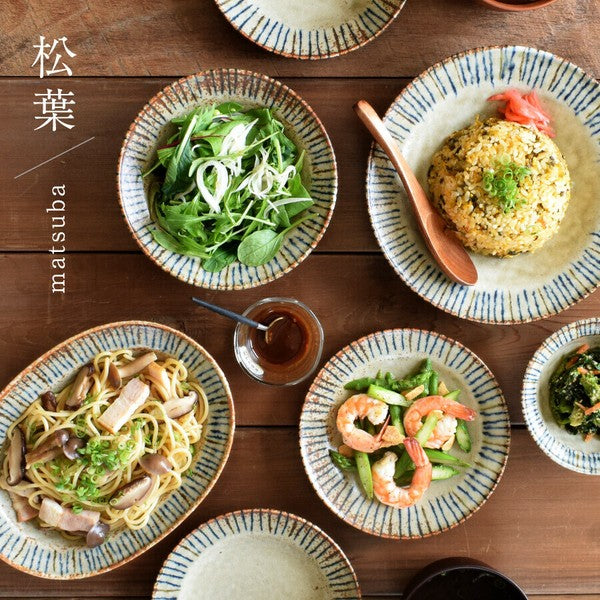 日本製 美濃燒 松葉十草餐盤 | 深盤 主菜盤 咖哩盤 雅緻陶器 日式餐盤