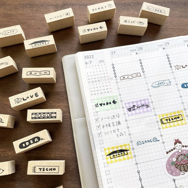 日本製 Stamp Marche 木頭手帳印章 多款 | 子彈筆記 手帳素材 木質印章