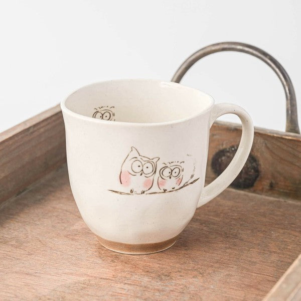 日本製 美濃燒 極輕量 貓頭鷹馬克杯 | 水杯 咖啡杯 陶瓷杯 茶杯 吉祥物